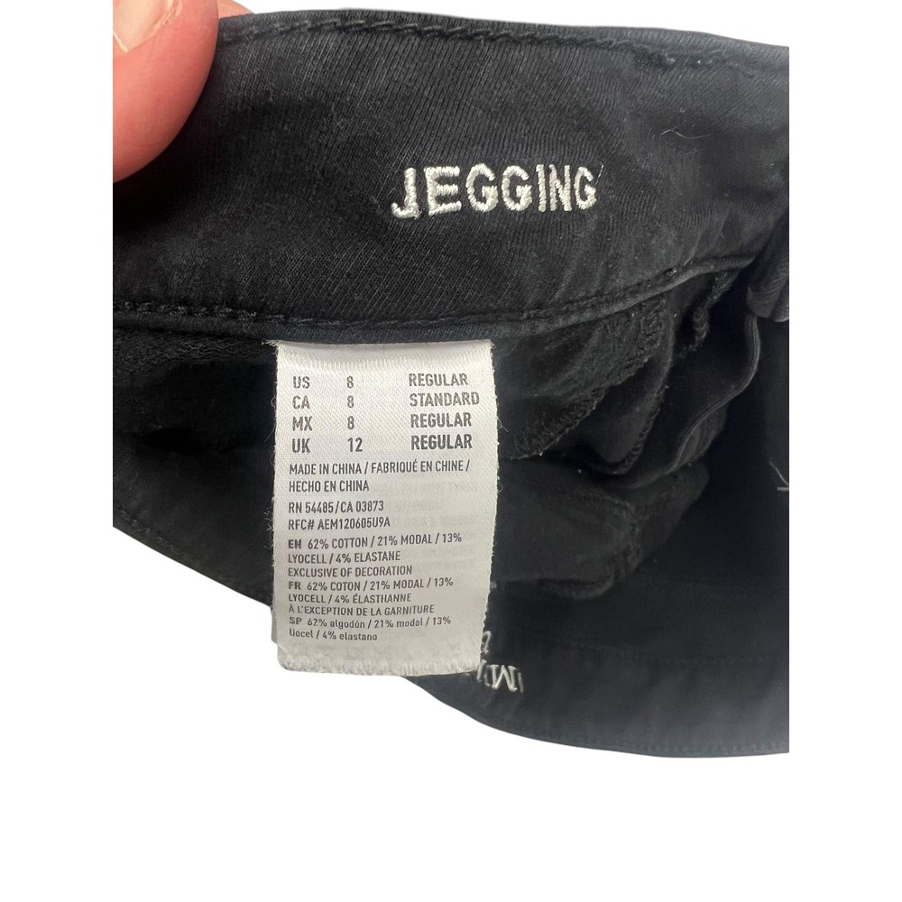 American Eagle Women 8 Regular Black Super Stretch Jegging Skinny Jeans 2668 - Picture 5 of 7